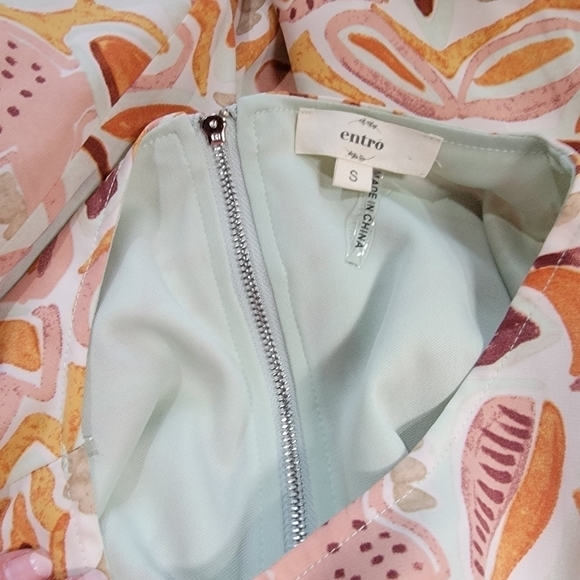 Entro Shift Dress Abstract print pastel earth tone neutrals Size Small - Picture 12 of 16